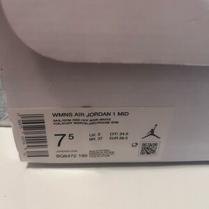 Nike Air Jordan 1 Mid Women's in Sail and Red